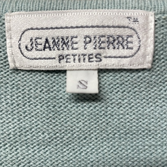 Jeanne Pierre petites sweater pull over 100% cotton green women’s size S small - Picture 8 of 10